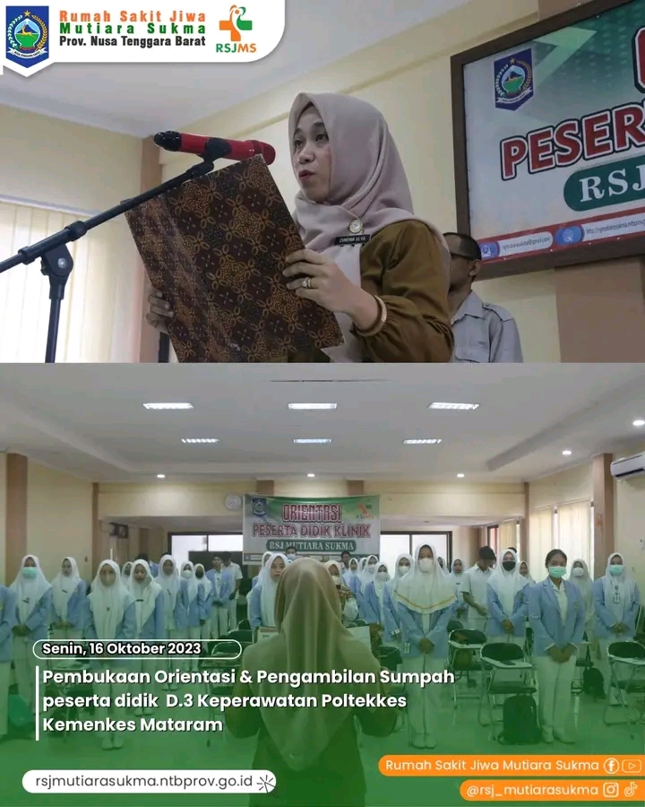PEMBUKAAN ORIENTASI & PENGAMBILAN SUMPAH PESERTA DIDIK D/III KEPERAWATAN POLTEKKES KEMENKES MATARAM